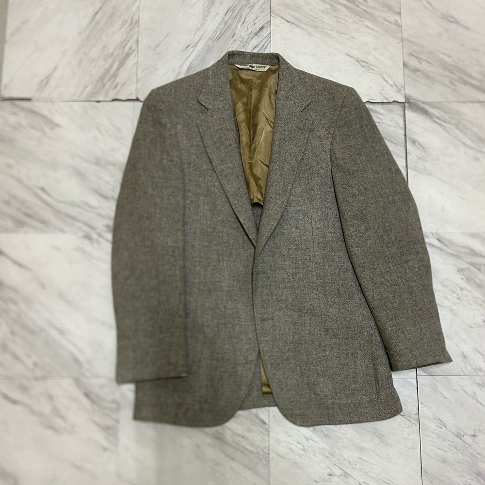 Vintage Lacoste Men's Gray Wool Blazer